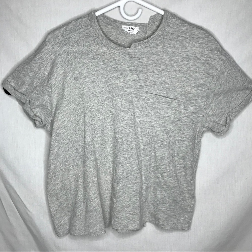 Frame Denim Grey Asymmetrical T Shirt